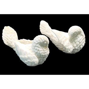 Vintage White Dove Sculptures by A Santini Italy